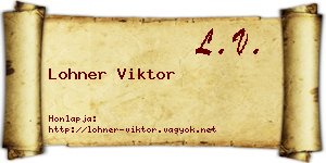 Lohner Viktor névjegykártya